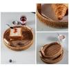 Hand-woven Storage Basket Rattan Tray for Countertop Shelves Fruit Tea Snack Bread Basket with Handle Kitchen Bedroom