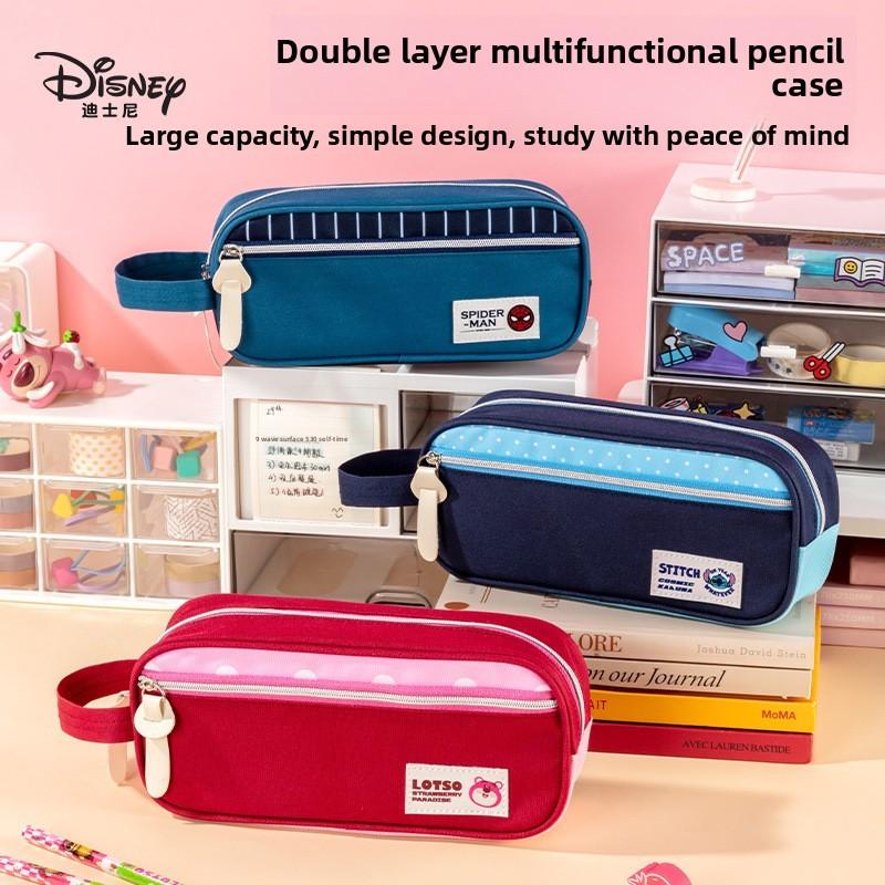 Mickey Mouse Kids Portable Dual Compartment Stationery Bag With Polyester Material For Learning