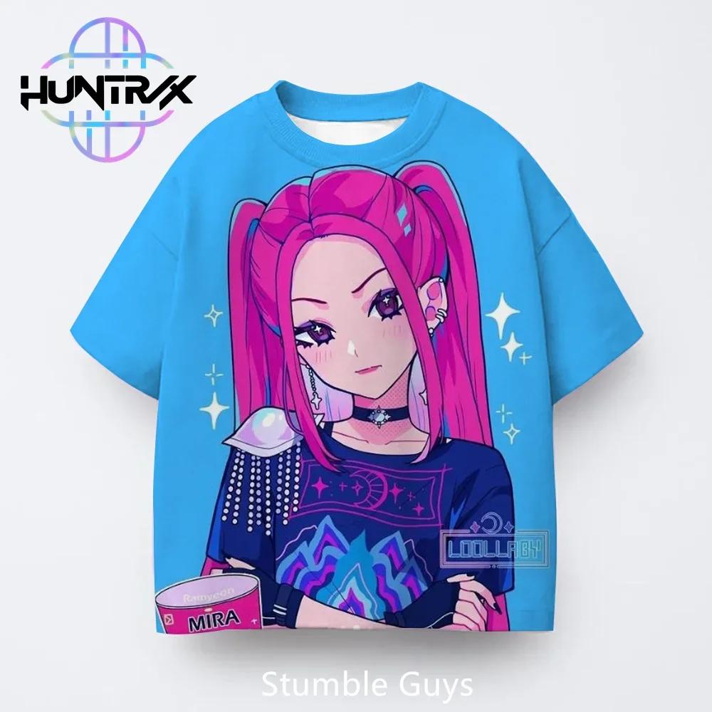 Kpop Demon Hunters Casual Fashion 3D Cartton Short Sleeve Kids Summer Boys Girls T-Shirt Anime Clothes