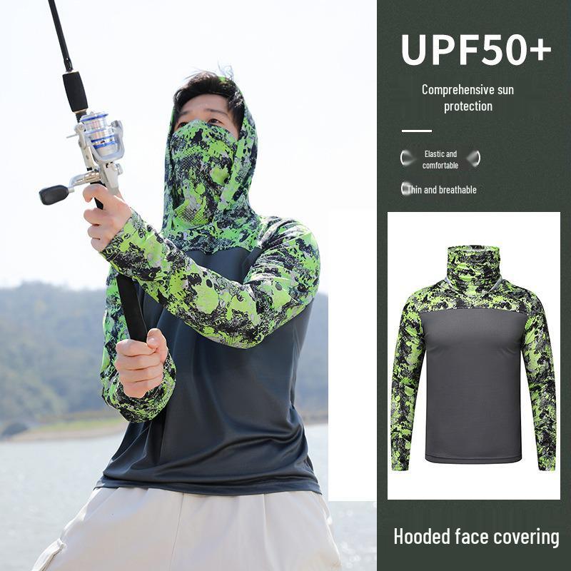 Men's UPF50+ Quick-Dry Hooded Fishing Sun Protection Shirt