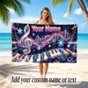 Music General Theme Beach Towel Personalized Custom Name & Text Soft Quick Dry Beach Towel for Swimming Travel