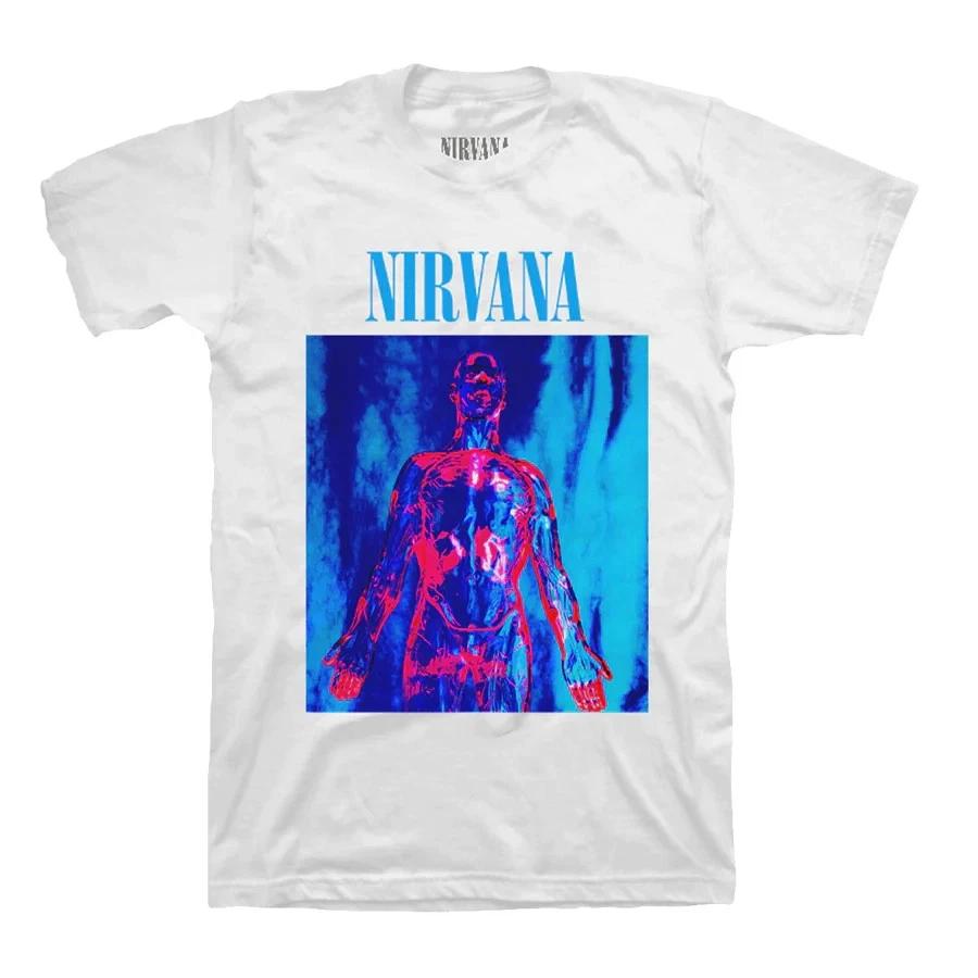 -White Sliver Tee Nirvana Smiley Face T-Shirt Gildan 4XL