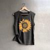 Stylish And Comfortable Women Sleeveless Top With Eye-catching Sunflower Design