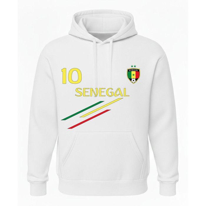 Sweat à Capuche - NPZ - Inspiré Sénégal - Numéro 10 - Écusson Fédéral - Couleurs Nationales