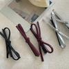 2pcs Korean Style PU Leather Bow Hair Clip Simple Versatile Delicate Y2k Girls Bobby Pin Sweet Charming Hair Accessories