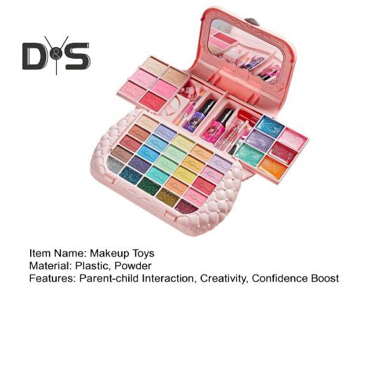 Kinder-Make-up-Set, waschbar, echtes Kosmetik-Set, Eltern-Kind-Make-up-Set, Prinzessinnen-Ankleideset für Weihnachten und Geburtstage, Mädchen im Alter von 7–14 Jahren