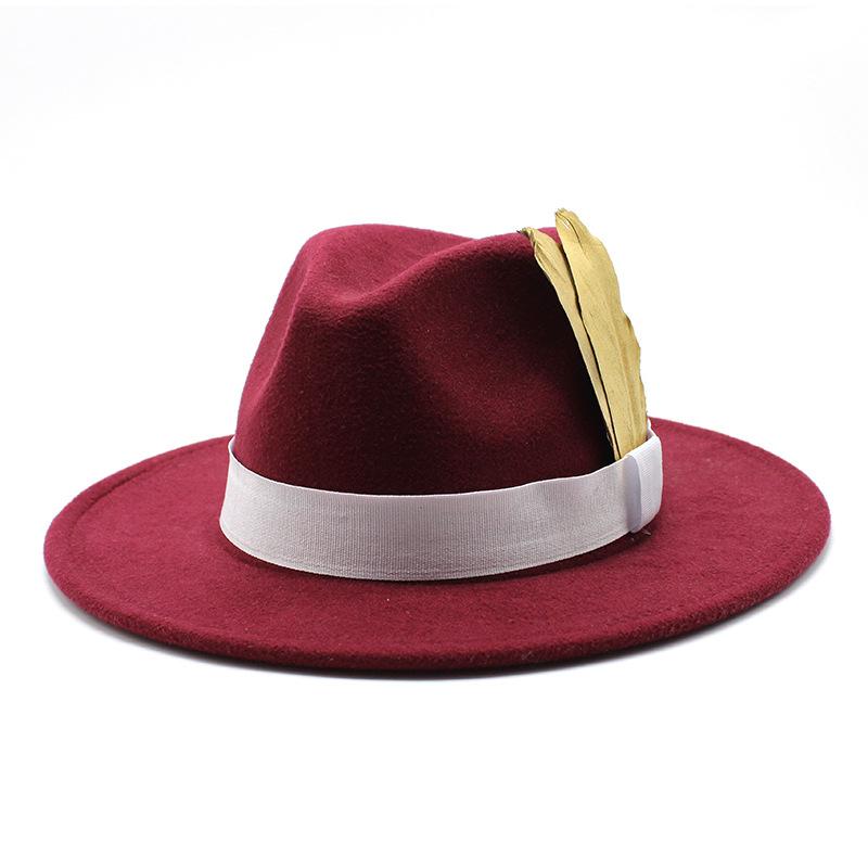 Men'S And Women'S Big Eaves Hat Tweed Jazz Hat British Top Hat