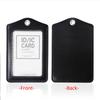 Formal Business ID Badge Holder Durable Real Leather Work Chest Card Pouch with Lanyard Simple Classic Black Stationery