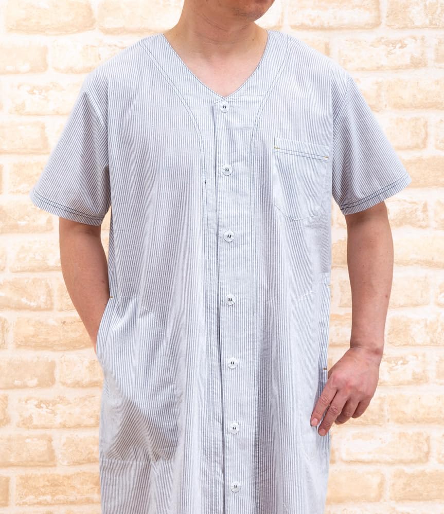 Eye Summer Pajama Short Open Made of Smooth and Cool Soccer Sizes 23040 K's Men's Sleeper, Sleeve, Front, Skin-Friendly 100% Cotton, Fabric, One-Piece