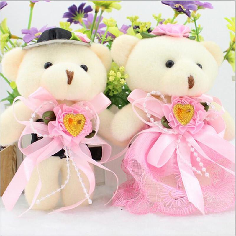 Cute Bear Shape Stuffed Plush Toys Wedding Decorations Doll Birthday Present Kids Gifts13cm