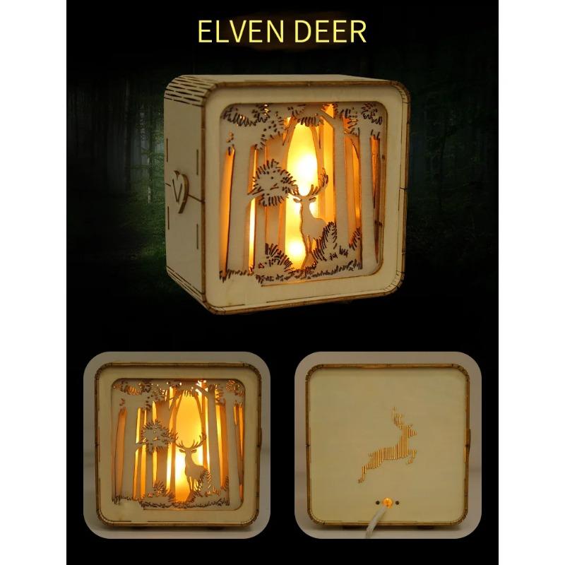 3D Holzpuzzle Nachtlicht, Holzpuzzles für Erwachsene Nachttischlampe, DIY 3D Holzpuzzles LED-Licht, Kreative Geschenke für Familie Freunde