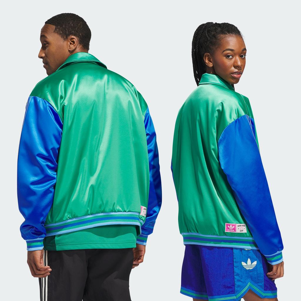 Adidas Originals Hyc Bomber Jacket Logo Print Color Block Pilot Sports Jacket Unisex Jacket Light-Grass-Green IT9953