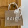 Bride , Pearl Letters, Burlap, Handbag, Bridal Wedding Decoration, Bachelor Party Supplies, Wedding Souvenir Handbag