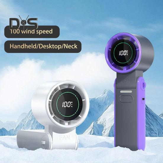 Přenosný ruční chladicí ventilátor s digitálním displejem 10800 ot./min. Silný proud vzduchu Nastavitelný USB dobíjecí mini osobní ventilátor