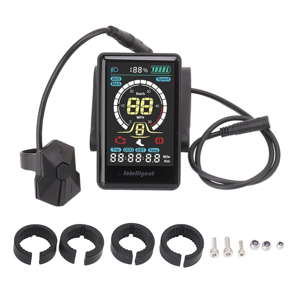 Electric Bike LCD Display Colorful Universal Waterproof Interface Conversion Meter for Cycling 24V 36V 48V 52V