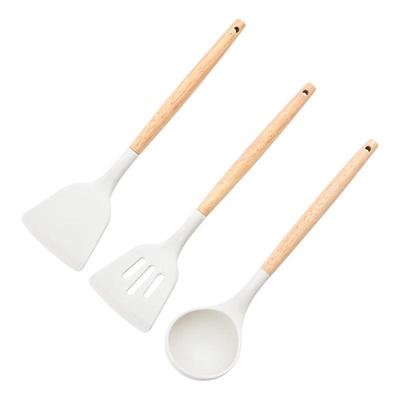 Ruhan Solid Wood Handle Silicone Kitchen Utensil Set