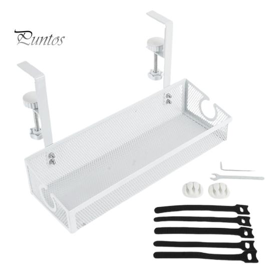 

Організатор для кабелів під стіл Стійка для зберігання Вантажопідйомність 6,8 кг Захищений від іржі Стійкий до корозії Коробка-лоток для прокладання кабелів з кріпленням-затискачем білий