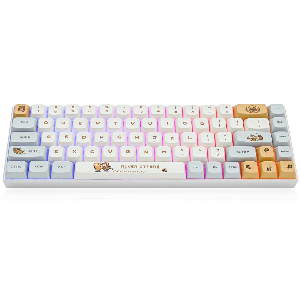 127 Key PBT Dye Sublimation Printing Keycap Set XDA Profile Custom Keycaps Cute Design US Layout Cherry Gateron MX Switches Compatible with Mechanical