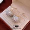 Luxury Inlaid Diamond Round Ball Ear Cuffs: Fashionable Versatile Earrings for Women
