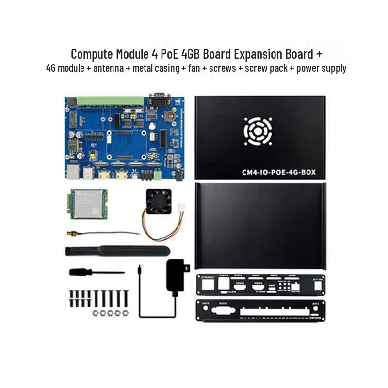 Raspberry Pi CM4 IoT PoE Board with Dual DSI/CSI, 5G/4G Module, RS485/RS232 Support