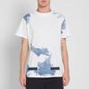 Off-White Splash-Ink Diagonal Striped Short Sleeve T-Shirt Men Tops White OMAA002F161970239932