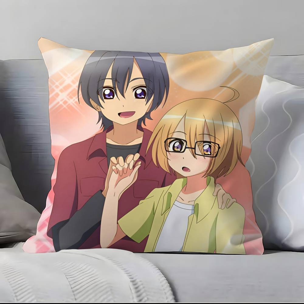 Anime L-Love S-Stage Pillow Case Anti-dustmite Pillowcase Invisible Zipper Silky Short Plush Sofa Cushion Cover