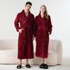 Autumn and Winter Bathrobe Padded and Thickened Couples Robe Lengthened Pajamas Women Bebe Velvet Comfortable Homewear