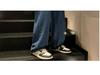 Men's Retro Solid Color Jeans: Spring & Autumn Straight-Leg Dad Pants, Loose Fit, Black/Grey, Wide Leg, Versatile Casual Long Pants