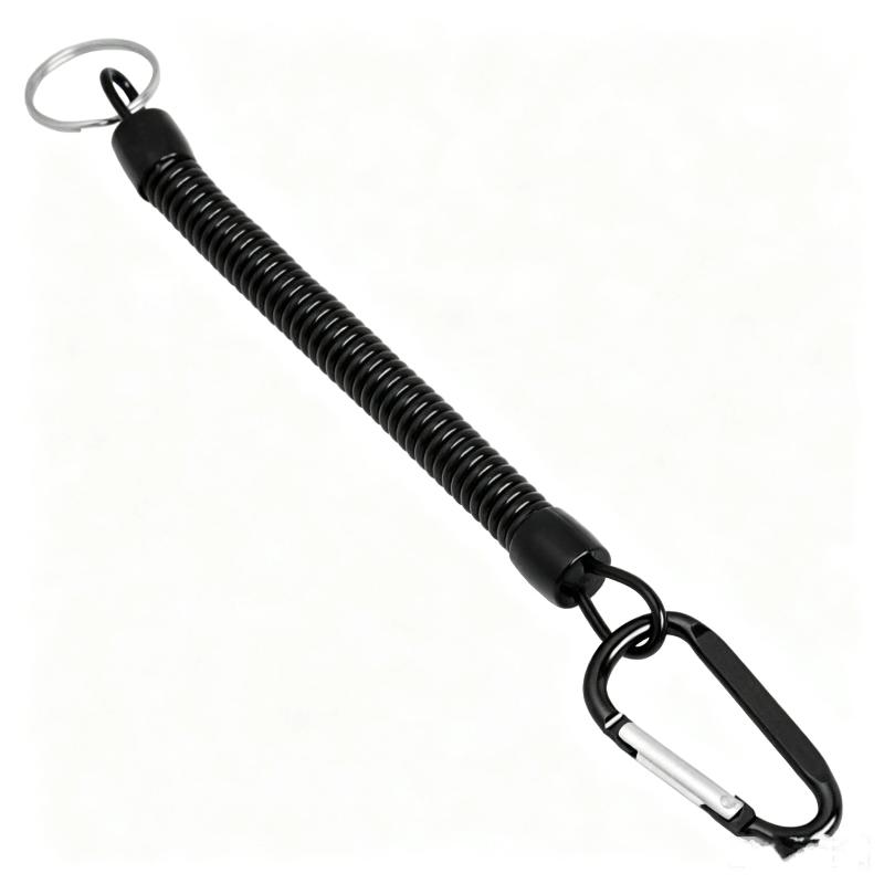 Carabiner Anti Lost Rope Spring Take Up Cord Metal Buckle For Fishing Gear Climbing Fishing Gadgets
