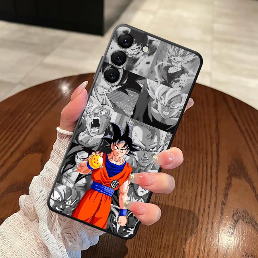 Black Soft Phone Cover Case for Samsung Galaxy A26 A72 A23 A53 A51 A73 A22 A52 A36 A32 A35 A25 A71 A41 A24 A55 Dragon Ball