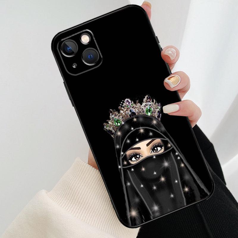 Muslim Islamic Girls Arabic Hijab Phone Case For iPhone 17 Pro Max 16 15 14 11 12 13 Pro Max mini 15 16 Plus 16e 17 Air Cover