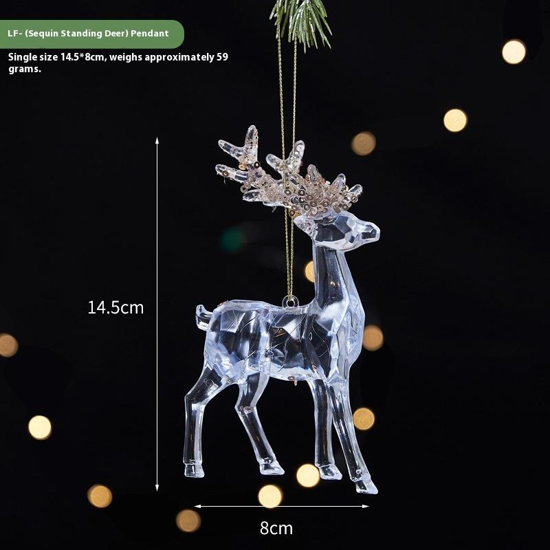 1Pcs Christmas Tree Scene Decoration Christmas Practical Sequin Acrylic Solid Color Pendant Transparent Snowflake Pendant