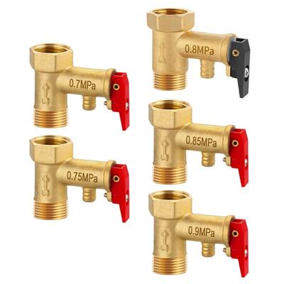 Brass Water Heater Pressure Safety Valves Electric Water Boiler Safety Valves 1/2inch Brass Pressure Reducing Relief Valves