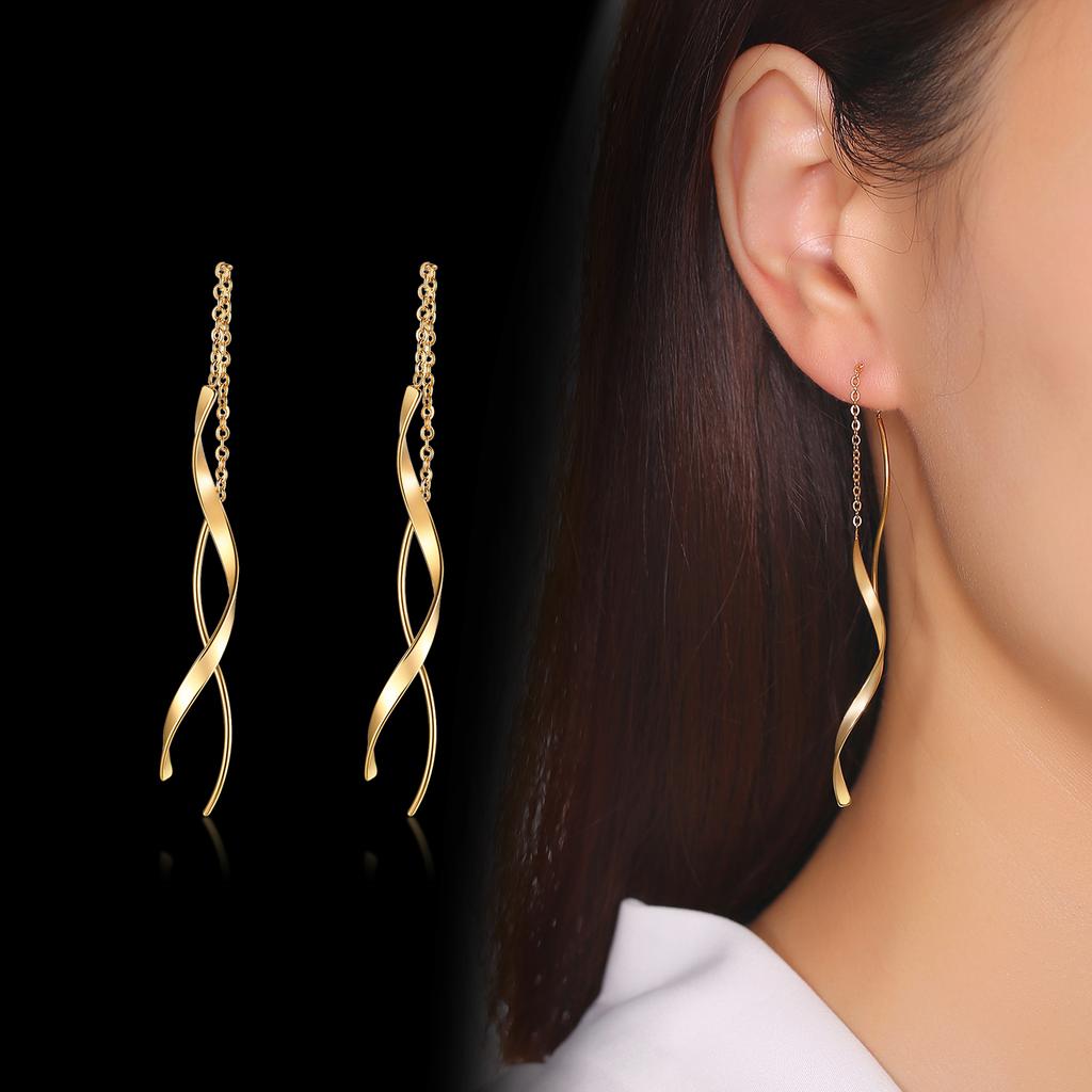 Simple Hollow U-Shaped Earrings for Women Stainless Steel Infinity Earrings 18k Gold Plated Daily Jewelry Gift