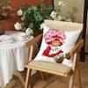 SStawberry Shortcake Cushion Cover Silky Short Plush Invisible Zipper Dustproof Sofa Pillow Case for Home Decor