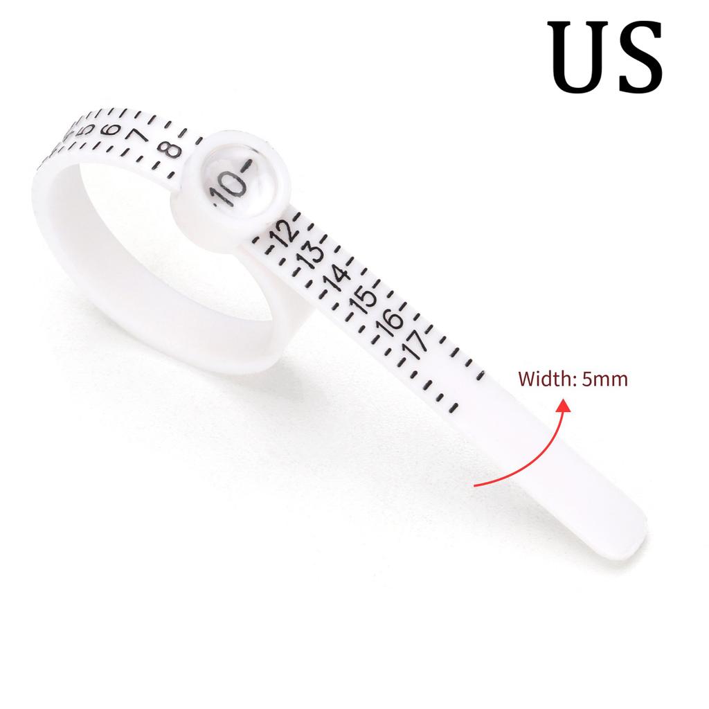 US/UK/EU/HK Size Ring Ruler Ring Measuring Tape Ring Measuring Tool Annular Coil Finger Size Filter with Magnifying Glass