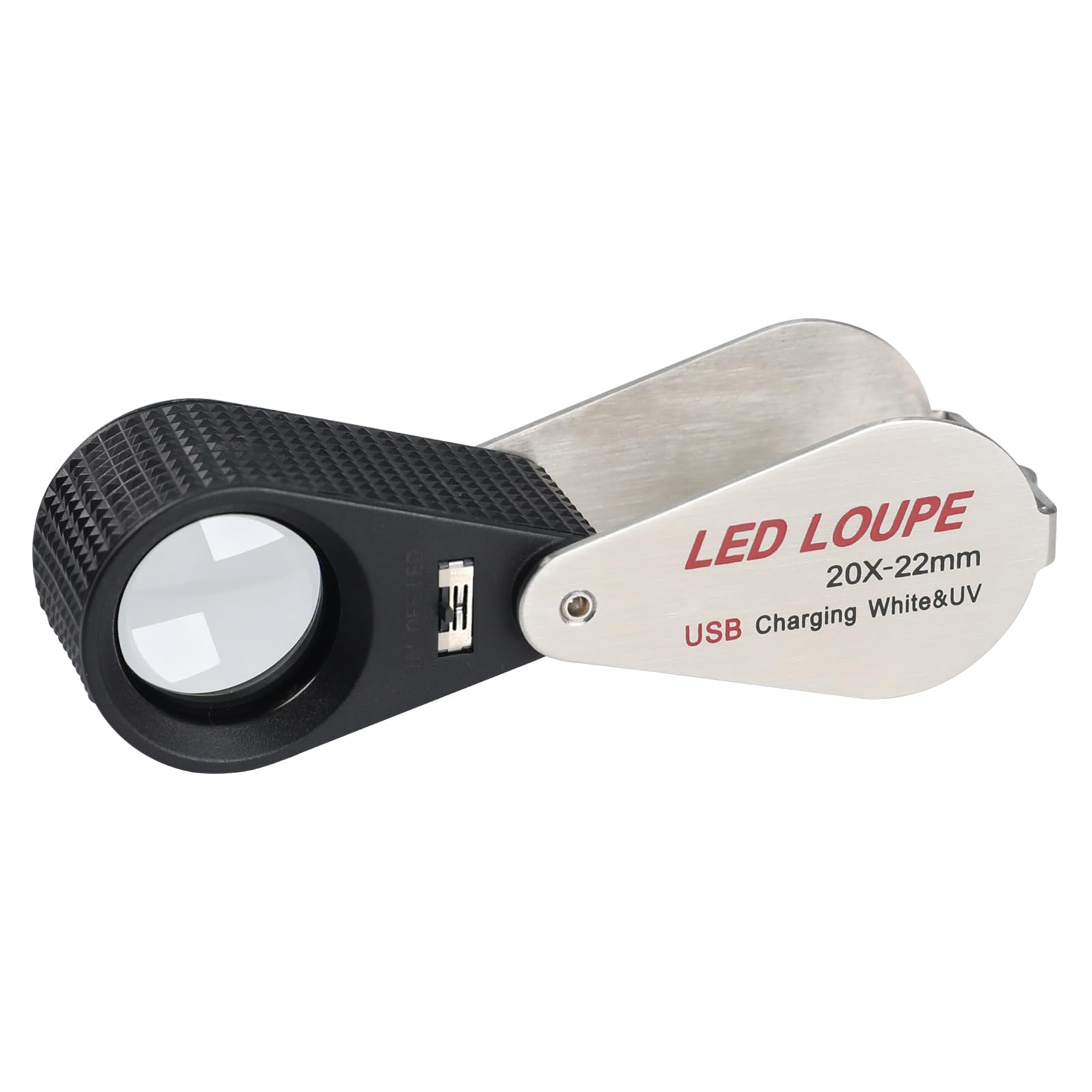 

Rechargeable 20x Magnifying Glass for Foldable LED Magnifier with 6 LED Lights UV Ideal for and More Gemstones, & Light, Gemstones, Jewelry, Coins,