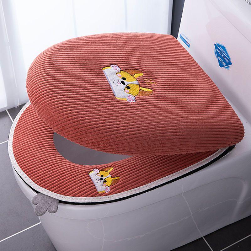 Toilet Seat Cover Soft 2 In 1 Zipper Protector WC Winter Warm Toilet Lid With Microlift Changing Pads Passport Case