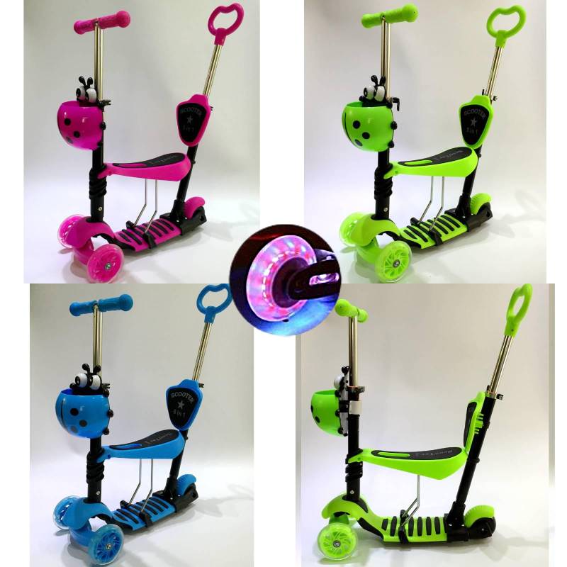Scooters Adjustable Childrens Height Led Flashing Simple Cute Removable Seats