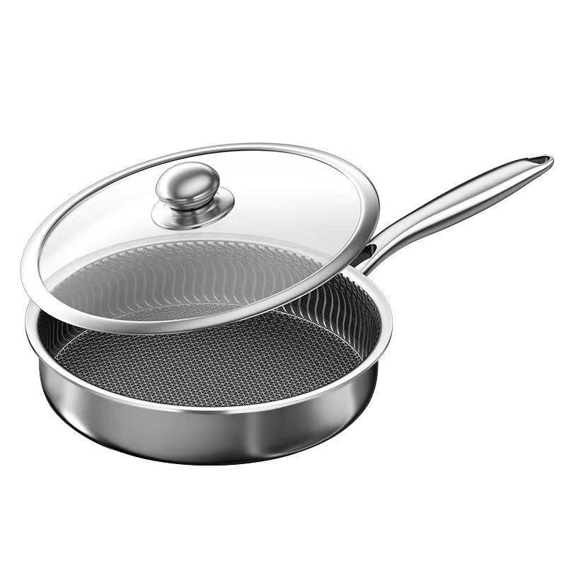 Zhi Shi 30CM Stainless Steel Frying Pan with Lid