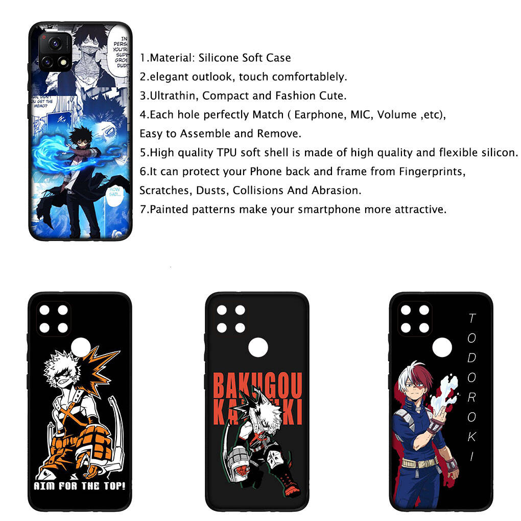 For Motorola Moto Edge 70 60 50 G54 G05 G86 Samsung Galaxy S25 iPhone 17 16 15 Xiaomi Redmi Note 14 13 Pro Max Phone Case Anime My Hero Academia Cover