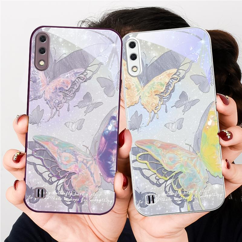 Glücklicher Schmetterling Malerei Für Samsung A01 02 A03 Core 04 05 06 10 12 A13 14 5G 15 16 M02 12 Note 8 9 10 20 Glas Ultra Handyhülle
