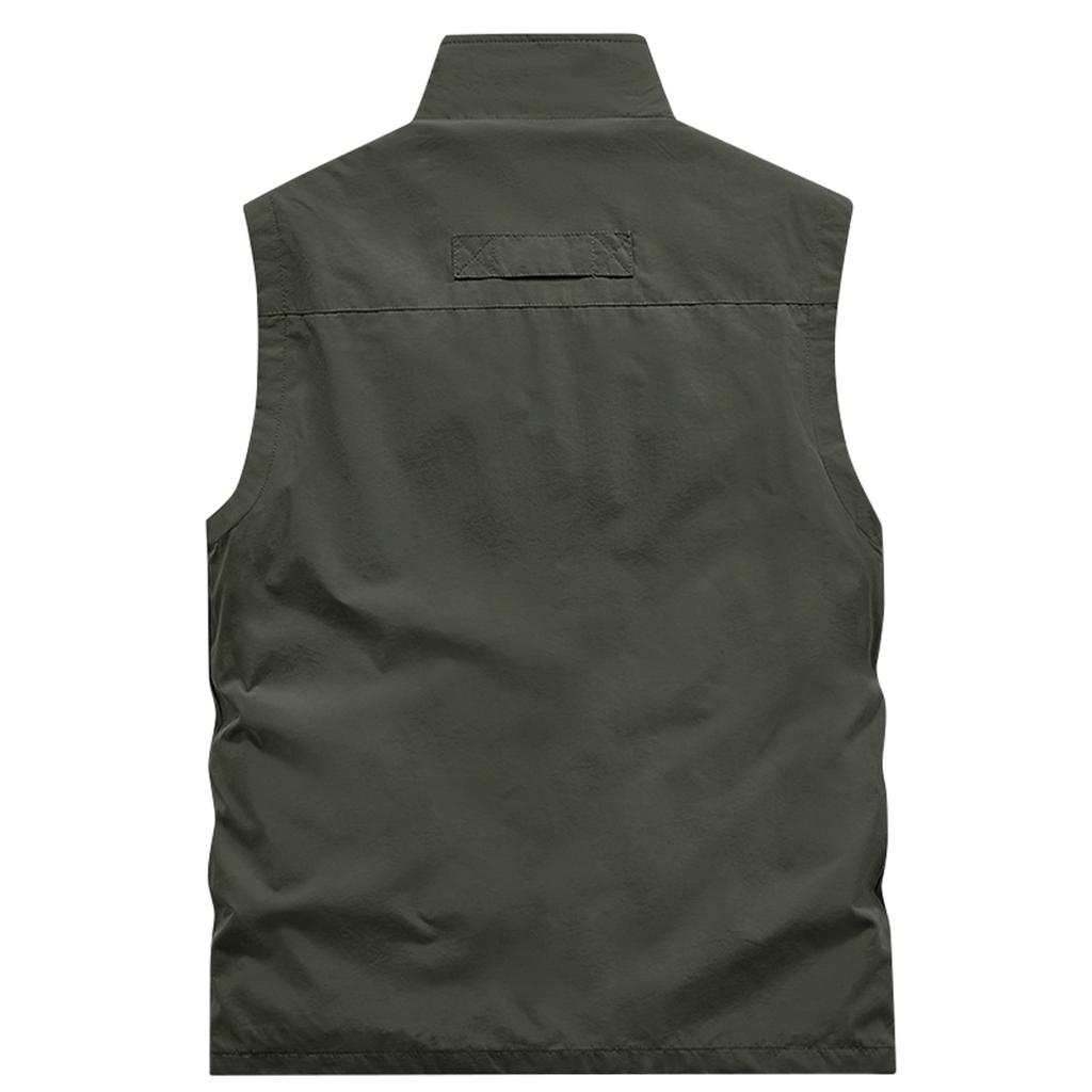Men's Thin Multi-Pocket Outdoor Sports Vest Waterproof Quick-Drying Casual Waistcoat Functional Vest