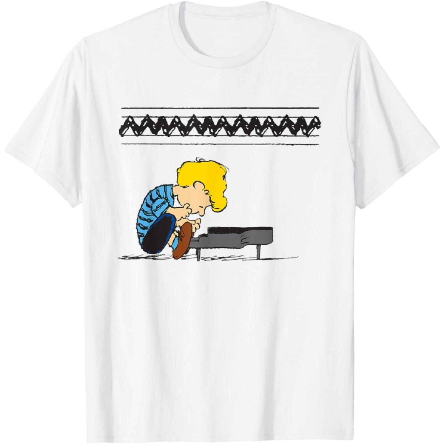 Футболка Шрёдер из Peanuts за пианино S белый