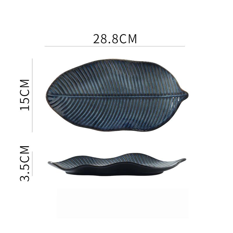 Ceramic Tableware Irregular Leaves Dinner Plate Decorations Sushi Dish Home Restaurant Large Fish Plate Dishes and Plates Sets