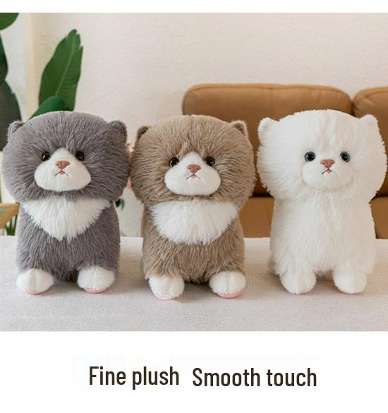 Adorable Short-Eared Cat Plush Toy - Soft Cuddly Doll for Kids and Cat Lovers