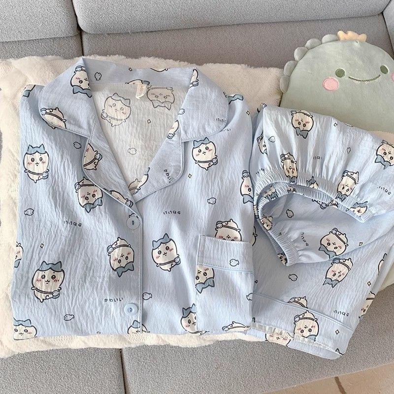 Sommer neue Pyjamas Damen kurzärmelig Shorts dünne Wolkenbaumwolle Cartoon niedlich große Größe Koreanische Version Loungewear