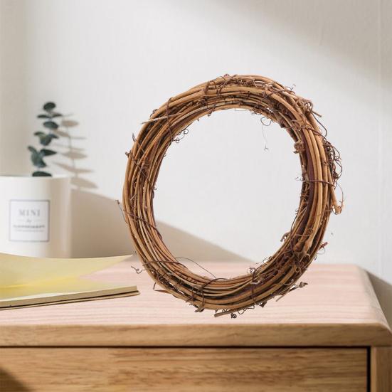 Rattankranz, umweltfreundlich, Heimdekoration, tragbar, Weihnachten, flexibel, getrockneter Rattanring für den Garten