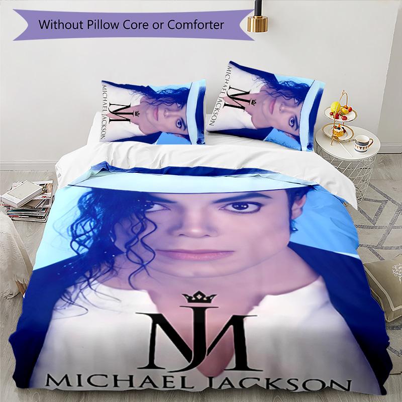 3pcs Michael Jackson Design Cover Set - HD Printed Bedding with 1 Cover and 2 Pillowcases - Perfect for Home and Dorm Decor