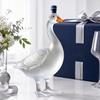 Goose Shaped Glass Decanter, 3D Sculpted Whiskey Bottle with Stopper, 350ml Art Deco Carafe for Bourbon Wine, Home Bar Decor Gift